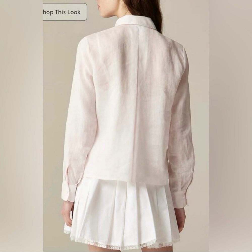 J.Crew Collection beaded button-up shirt in ramie - Picture 4 of 15